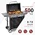 Royal Gourmet GL4001 4-Burner Gas Grill with Pegboard, 500 Sq. In. Cooking Area, 26,000 BTU, Foldable Side Shelves with Hooks, Ideal for Backyard and Patio, Black & Cool Gray