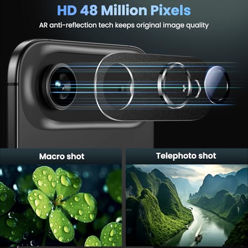 Image of Uyiton Compatible with iPhone Air Camera Lens Protector - [Not Easy to Break][Strong Adsorption][Case-Friendly] Metal Tempered Glass Rear Camera Screen Cover - Space Black