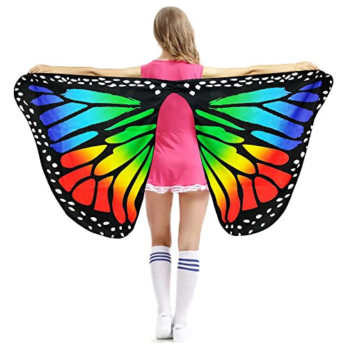 Vlindervleugels Vlinder Kostuums Mardi Gras Vrouwen Sjaals Fee Prinses Vleugels Elfenfee Kostuum Strand Sjaal Themafeestje Kerst Cosplay Carnavalskostuums Volwassen Vrouwen (A) - Image 4