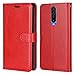 Produktbild Laybomo Hülle für Xiaomi Redmi K30 Ledertasche Simple Stylish Schuzhülle Weiches TPU Silikon Cover Magnetisch Brieftasche Schale Handyhülle Redmi K30, mit Visitenkartenhüllen (Rot)