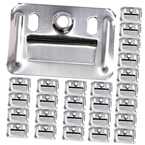 Image of CANIGHT 100pcs Wall Buckle Parts Flush Mount Brackets Picture Hanger Wpc Wall Panel Buckle French Cleat Hanger Z Clips Connector Dresser Mirror Brackets Flange Fixing Screw Stainless Steel