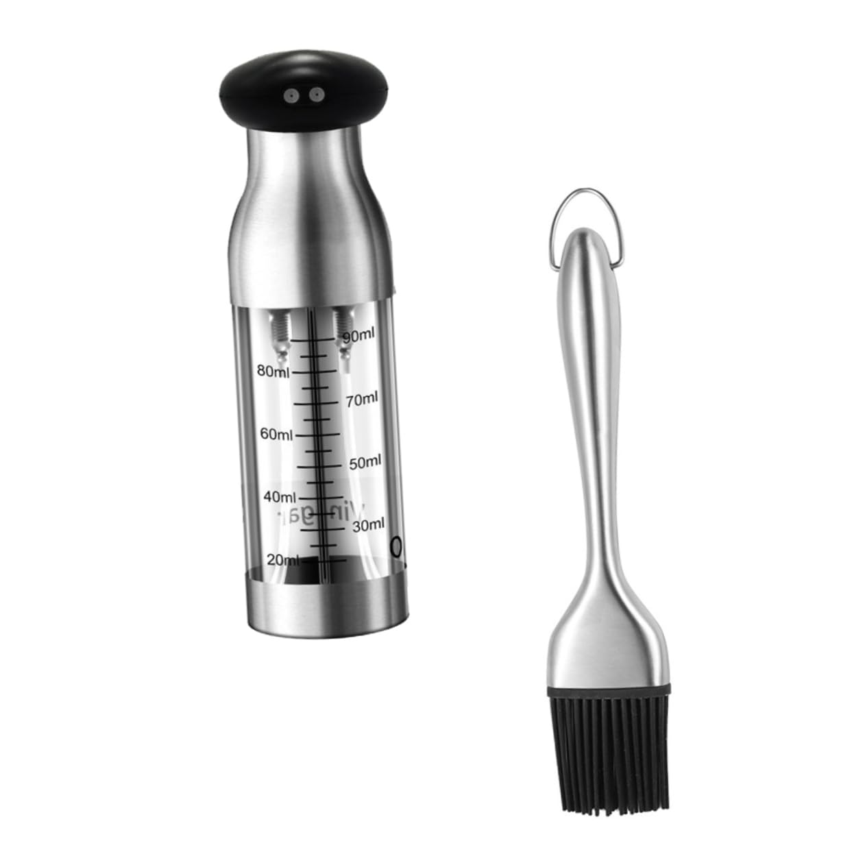CVHfhjTG oil dispenser, Oil Sprayer Bottle Dual Head Vinegar and Soy Sauce Dispenser with Leak Scale Portable Kitchen Container