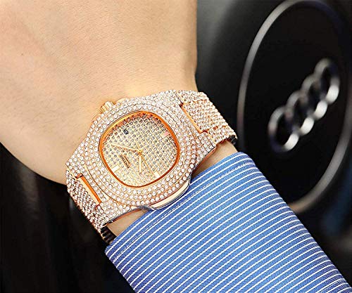 Luxury Unisex Watch Crystal Diamond Watches Big Face Women's Men's Quartz Watch Gold Color Silver Color Rose Gold Color Stainless Steel Wrist Watch - Image 5