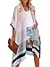 Moss Rose Women's Beach Cover up Swimsuit Kimono Cardigan with Bohemian Floral Print