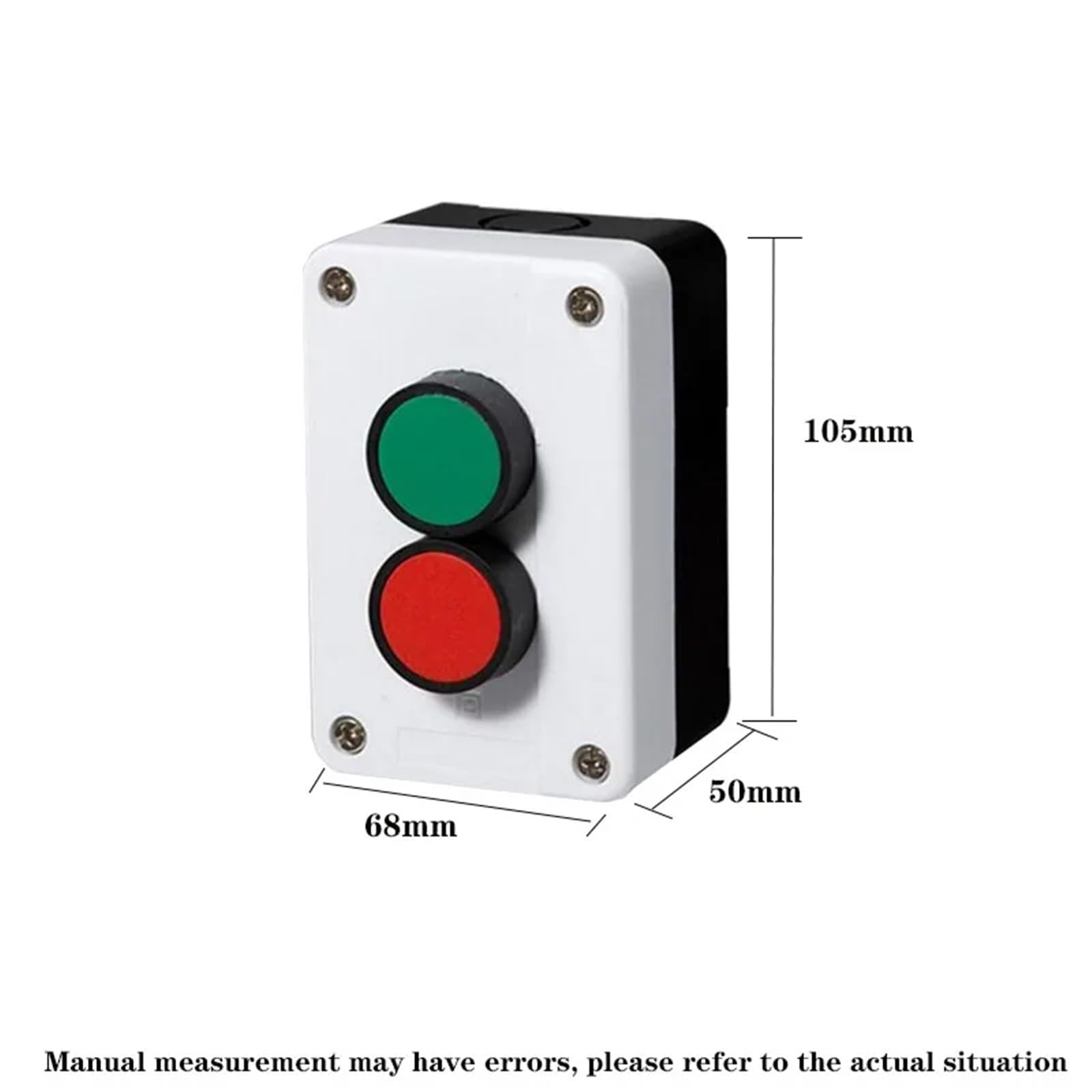 3pcs symbole de flèche indiquant le démarrage et l'arrêt interrupteur à bouton étanche à récupération automatique arrêt d'urgence boîtier de commande portable industriel(Silver)