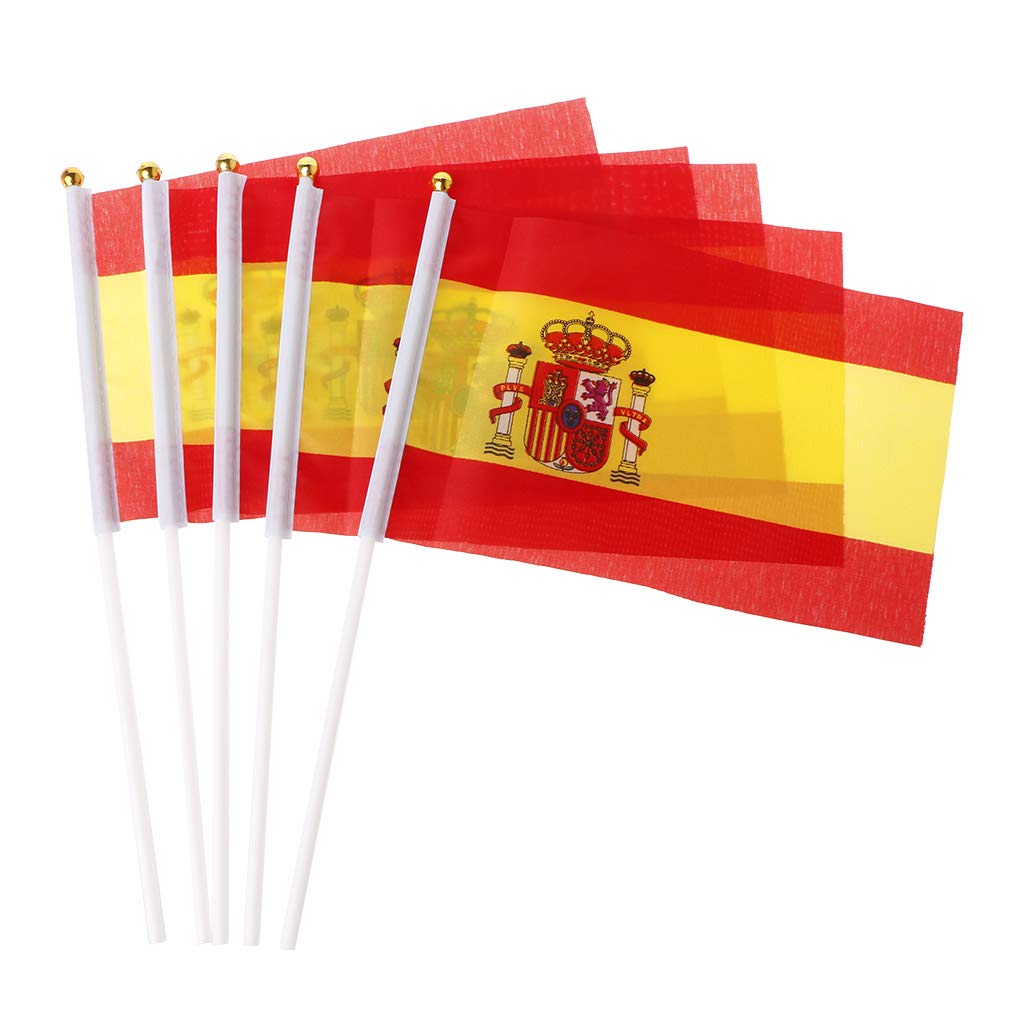 Xfuyi As Pic Shows 5Pcs Spanish Hand Waving Flags Spain For Banners Sports Opening Outdoor