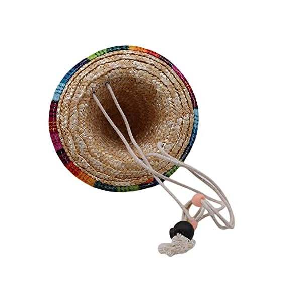 Awocan pet straw hat funny mexican sombrero cap party decorations for birthday for small pets/puppy/cat - image 3
