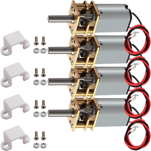 JYUDAUFU 4 個 N20 マイクロ ギア モーター DC 3.7 V 42 RPM 低速フルメタル ギアボックス ミニ回転式 D シャフト モーター溶接ワイヤとモーター ブラケット、ロボット/RC おもちゃ車/電化製品/DC ファン/DIY 用 JYUDAUFU 4 個 N20 マイクロ ギア モーター DC 3.7 V 42 RPM 低速フルメタル ギアボックス ミニ回転式 D シャフト モーター溶接ワイヤとモーター ブラケット、ロボット/RC おもちゃ車/電化製品/DC ファン/DIY 用