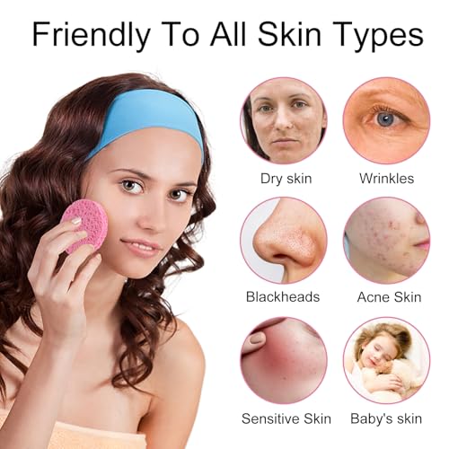 vaolmlop 25 Stück Komprimierte Gesichtsschwämme,Wiederverwendbarer Reinigungsschwamm, Abschminken Schwamm Pads,Peeling-Maske, Spa Massage, Make-Up-Entfernung(pink)