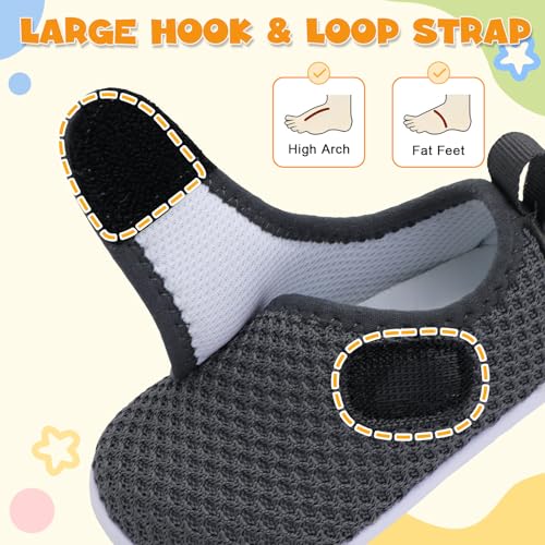 LeIsfIt Baby Shoes Boys Girls First Walking Shoes Darkgrey 18-24 Months3