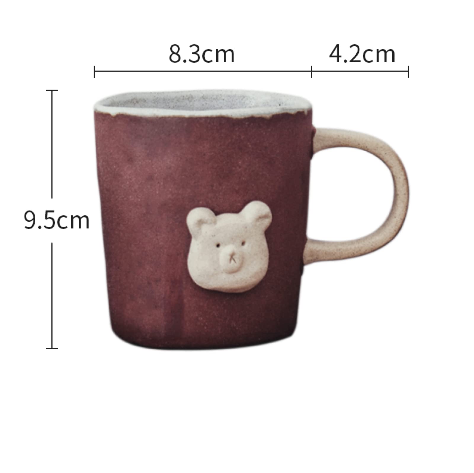 Tazza da caffè in ceramica Tazza da tè con orso di cartone animato retrò Tazza da caffè in ceramica fatta a mano Tazza da succo di latte Regalo di compleanno per ufficio e casa