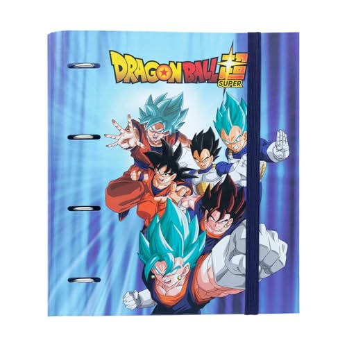 Grupo Erik Carpeta Anillas A4 Dragon Ball Manga - Archivador 4 Anillas de Tapa Dura y Banda Elastica | Regalos de Goku, Archivadores Escolares para Niños y Niñas