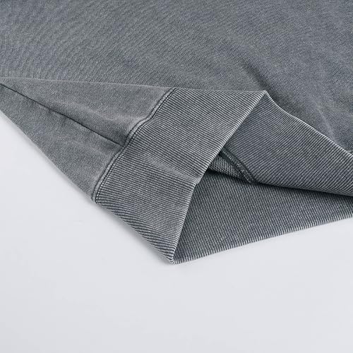 Cambkatl Men's Vintage Distressed Crewneck Sweatshirt Long Sleeve Casual Pullover Loose Washed Streetwear Workout Tops4