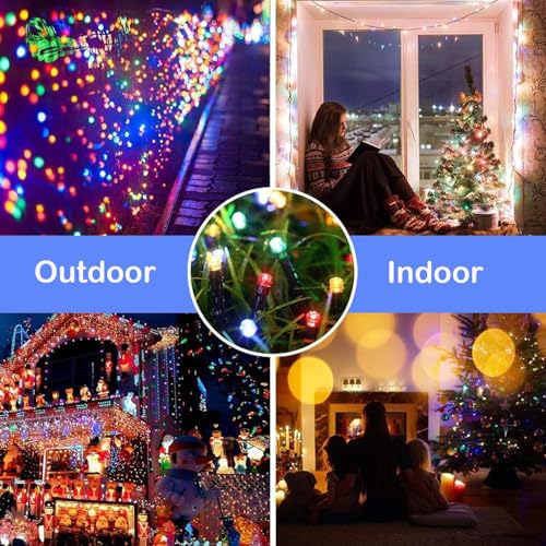 Image of CBK Solar Fairy String Light 10 Meter Inbuilt Rechargable Batery IP65 Waterproof 8 Mode Copper Wire Outdoor /Indoor Solar Powered Led String Light Decorations for Garden Yard Balcony (RGB Colour)