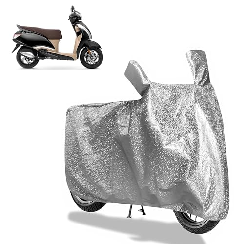 Image of Sulfar Bike Cover for TVS Jupiter (110 /125) | Waterproof, Dustproof & UV Protected | All Weather Two Wheeler Cover (Silver) New 2026 Variants