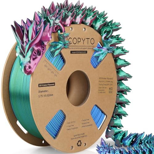 Image of Silk Tricolor PLA Filament 1.75mm, 3D Printer 3-in-1 Multicolor PLA Filament, Dimensional Accuracy + /-0.02mm 1KG Spool (2.2 lbs), Shiny Silk Texture, Triple Color Silk PLA Filament (Red Blue Green)