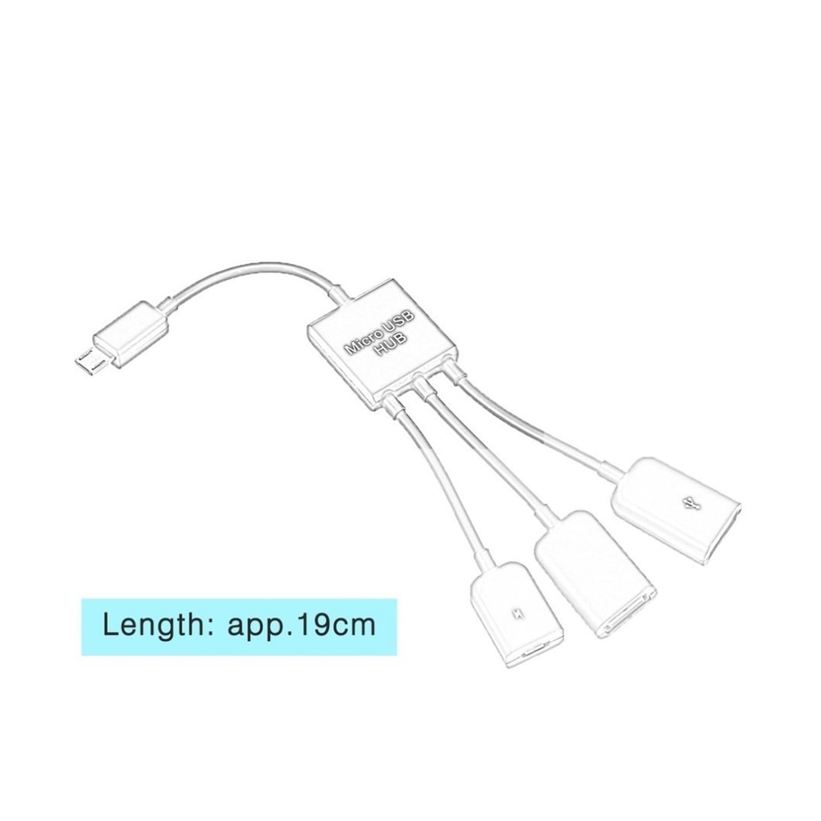 Adapter 3 w 1 Micro USB/typu C OTG, męski na podwójny USB 2.0 żeński koncentrator hosta do smartfona PC tabletu, kompaktowy kabel do synchronizacji danych typu Plug and Play (typ C)
