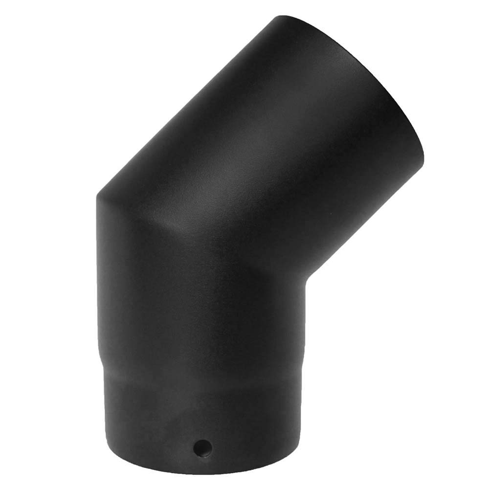 Black Stove Pipe - 150mm (6inch) Vitreous Enamel 45 Degree Elbow Award Winner 12 Year Warranty