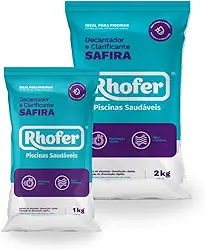 Decantador e Clarificante Safira Rhofer 2kg Água Cristalina para Piscinas - Tratamento Profissional - Dissolução Rápida (2Kg)