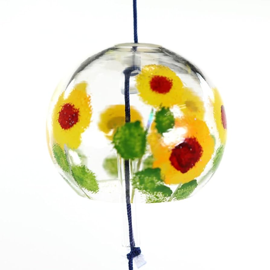 完全手作りのガラス絵です。 Amazon.co.jp: 風鈴 ガラス プチくりすたる風鈴 ちぎり絵ひわ
