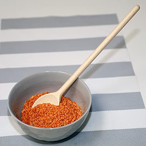 12 Inch Long Wooden Spoons For Cooking - Oval Wood Mixing Spoons For Baking, Cooking, Stirring - Sauce Spoons Made Of Natural Beechwood - Set Of 3 #TOP7