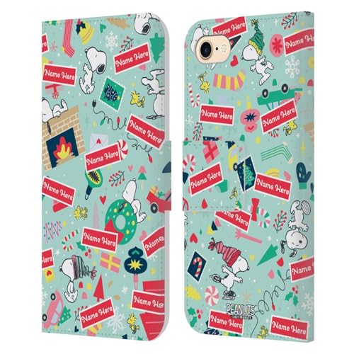 Coque en cuir iPhone 7/8/SE anti-choc étui portefeuille Peanuts Noël