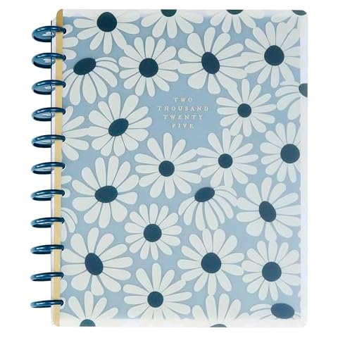 Happy Planner Disc-Bound 12-Month Planner, Jan.–Dec. 2025 Daily, Weekly, and Monthly Planner, Big Size, Horizontal Layout, Green Garden, 72 Pages, 12 Dividers, 2 Sticker Sheets, 8.5" x 11" Cover