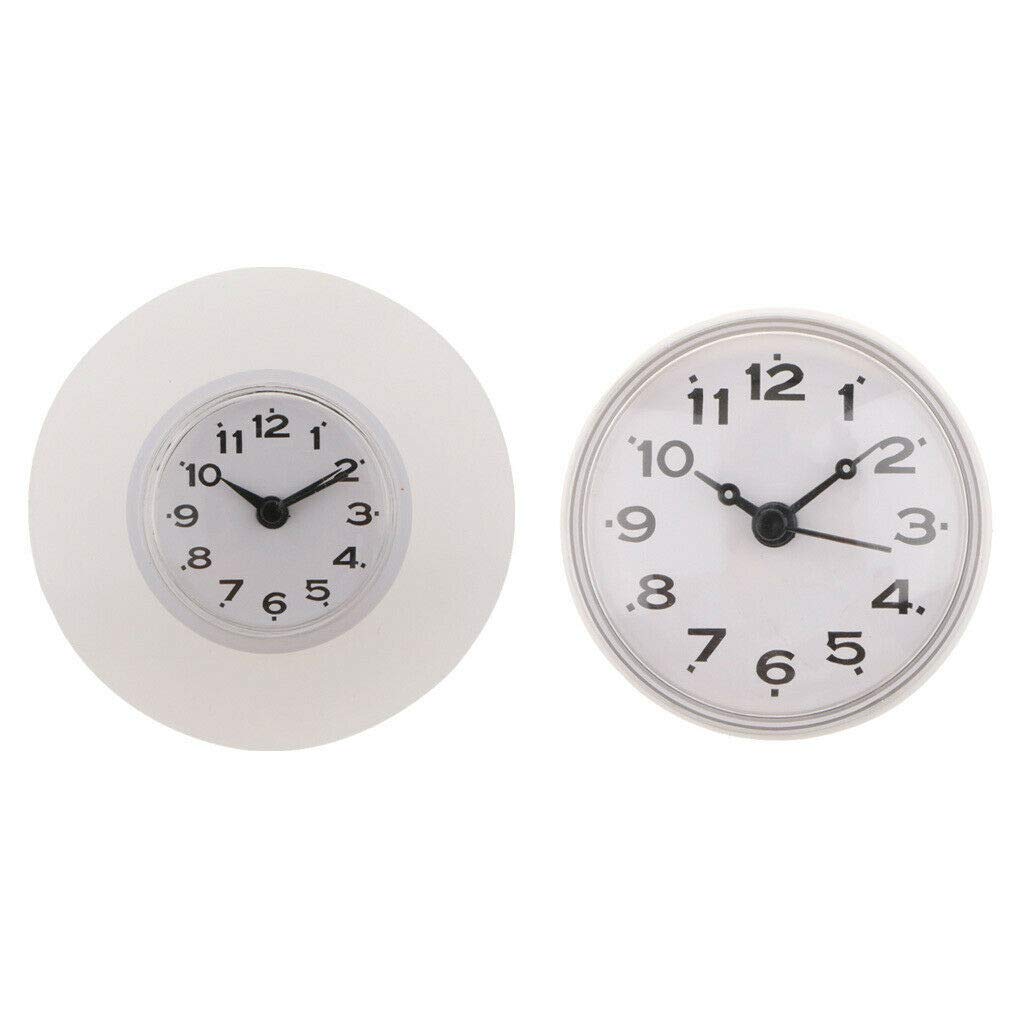 Home Decor 2X Silicone Waterproof Sucker Clock Kitchen Bathroom Shower Timer White