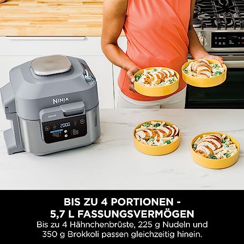 Ninja Speedi Multikocher, 5,7L, 10-in-1 Multicooker, Airfryer Heißluftfritteuse, Slow Cooker Langsamkochen, Geschenk für Männer/Frauen, Meersalzgrau ON400EU – Bild 7