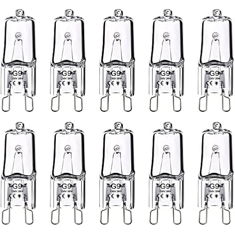 Vicloon 10 Pack 28W G9 Halogen Bulbs Cover
