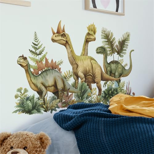 Vinilos decorativos de dinosaurios en acuarela 2 paneles miniatura 2