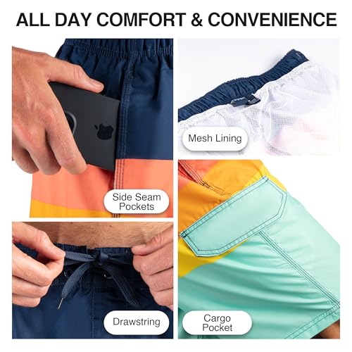 Image of Kanu Surf Men's Big Viper Extended Size Stripe Swim Trunk