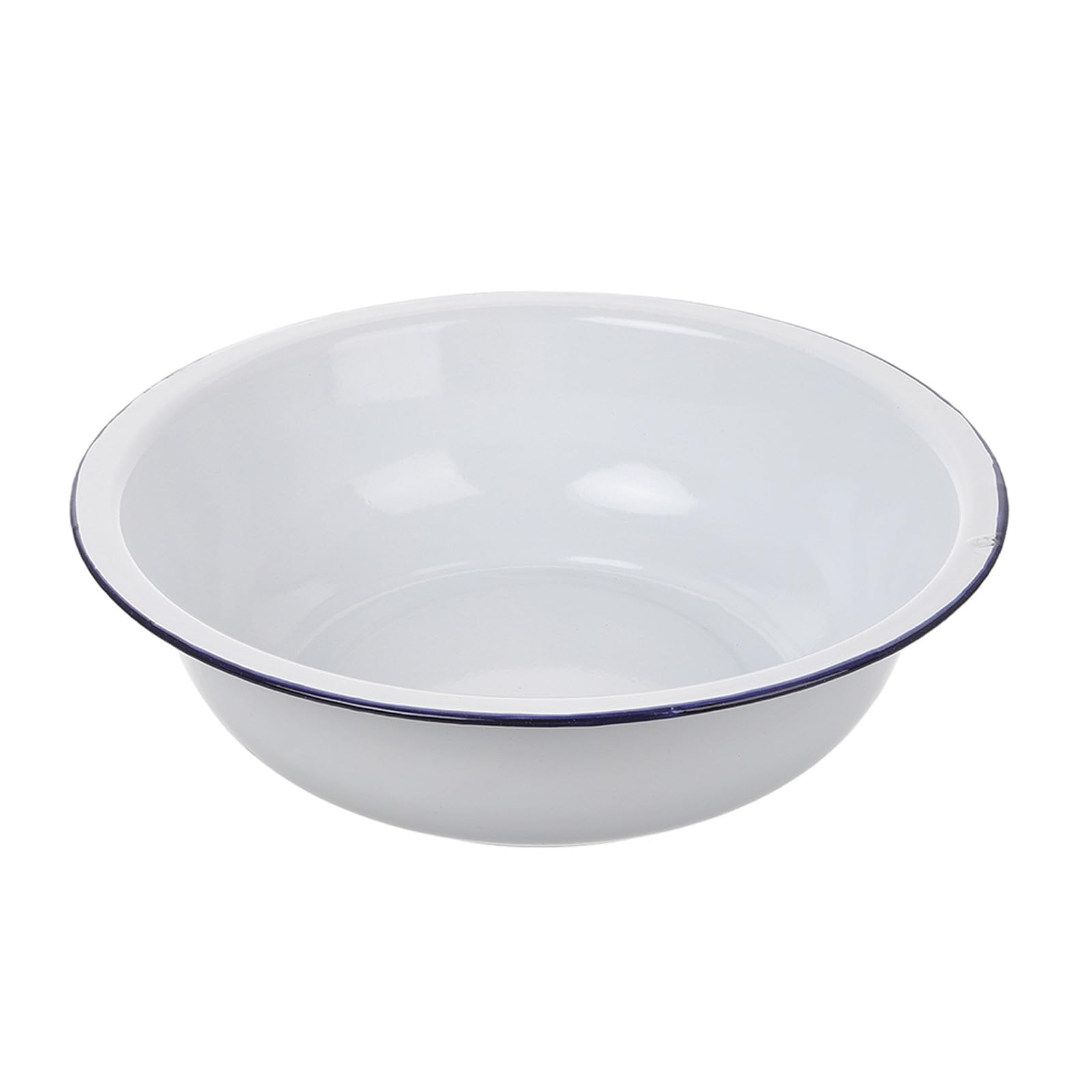 Zerodeko Retro Emaille Rührschüssel aus Verdicktem Emaille Weiß 32cm Küchen und Salatschüssel für Obst und Teig Kneten