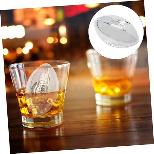 DECHOUS Stainless Steel Ice Wine Stone Metal Chilling Stones Ice Cubes Whiskey Football Stones Whiskey Ice Cube Reusable Wine Whiskey Rock Beer Cooler Ice Block Whisky Ice Cream Man