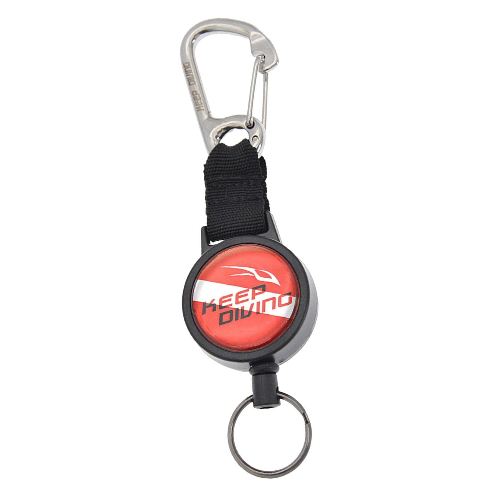 Baoblaze Scuba Diving Retractable Lanyard Hanging Strap Fin Mask Gear Retractor Clip & Ring für Unterwasserschnorcheln