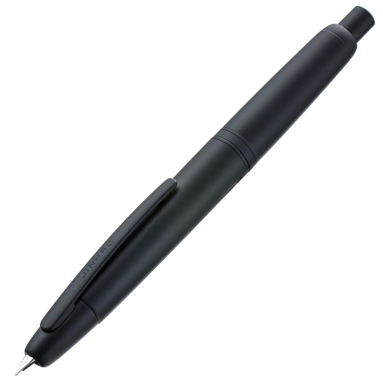 Jinhao 10 Press Fountain Pen with Box, Matte Black Retractable Fine Nib with Converter Set (Clip Version)