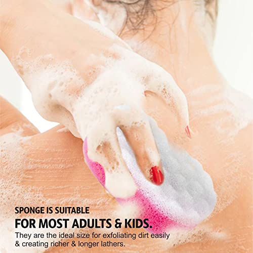 Bath-Sponges-for-Adults-Exfoliating-Bathing-Sponge-Novelty-Soft-Body-Scrubber-for-Kids-Scrubbing-Coral-Relax-Massage-Foam-Cleansing-Double-Sided-Loofah-for-Dry-Delicate-Skin-Multicoloured-3