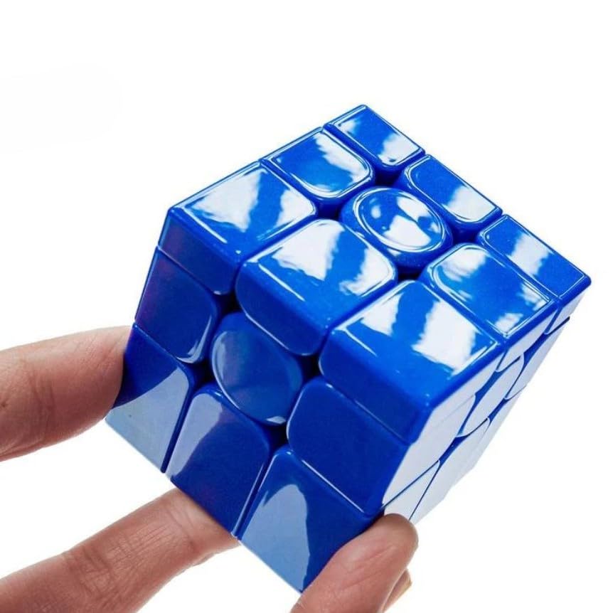 Image of MoYu Mirror Blue 3x3 V2 Magnetic Shape Mod Puzzle | UV Coated Glossy Finish & Speed Design | Enhanced Stability, Anti-Pop Mechanism & 20 Corner Cutting