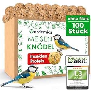 Meisenknödel ohne Netz für Wildvögel, Insekten-Knödel [9 kg, ca. 100 Stück] Wildvogelfutter mit Insekten für Artenvielfalt im Garten | Proteinreiches Ganzjahresfutter