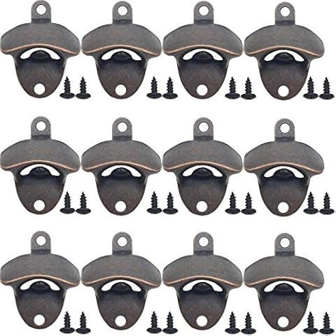 ROYHOO 12PCS Wall Mounted Bottle Opener Vintage Beer Bottle Opener Suitable for Bars KTV Hotels Homes Cover