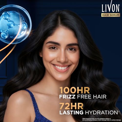 Image of Livon Hyaluron Hair Serum for women & men | 2X Softer & Shiny Hair | Hair Serum for Dull & Dehydrated Hair | 48ml