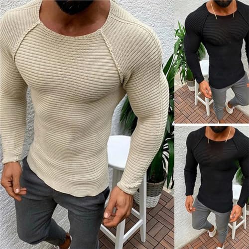 Spring Men Slim Solid Mock Neck Long Sleeve Warm Sweater T-Shirt Blouse Pullover Long Sleeve Top2