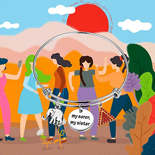 AKTAP Delta Sorority Paraphernalia Gift My Sorority My Sister Elephant Charm Bracelet DST Jewelry Greek Sorority Sisterhood Gift (Soror Sister Bracelet) - Image 6