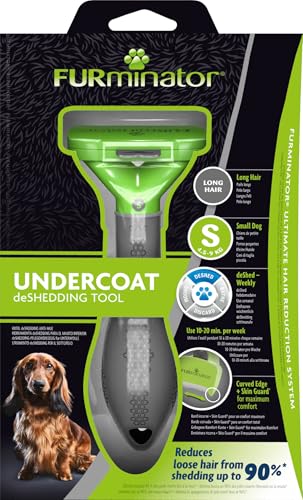 FURminator deShedding-Tool Hund Größe S Langhaar - Hundebürste für kleine Hunde zur Entfernung der Unterwolle - Verbessertes Design