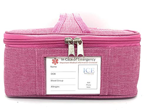 ICE Medical - Bolsa para medicamentos para jeringa de Epipen (alergias, diabetes, inhalaciones, jeringas, insulina, etc.