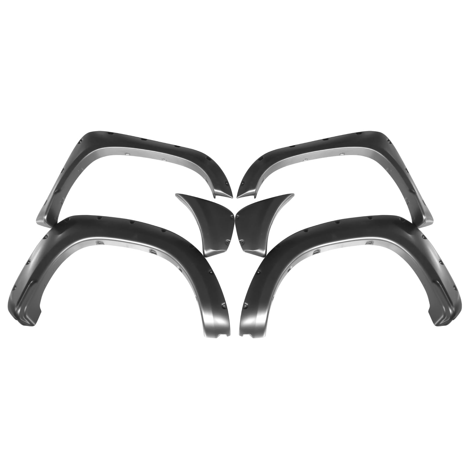 Fender Flares Compatible With 2012-2015 Toyota Tacoma Base & Pre Runner, Fleetside 73.5" Bed, Pocket Rivet Style PP Bolt On Fender Flares Left Hand Right Hand By IKON MOTORSPORTS, 2013 2014