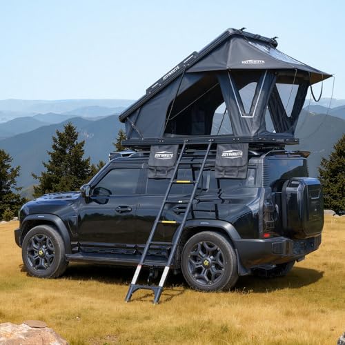 Joyinrute Aluminum Rooftop Tent for 4 Season Camping,Pop Up Hard Shell Roof Top Tent Hardshell for Jeep Truck SUV Car,2-3 Person