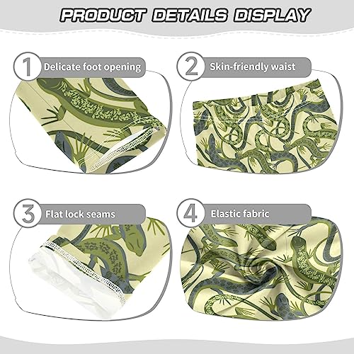Green Lizard Chameleon Pattern Girls Leggings Dance Running Workout Yoga Pants3