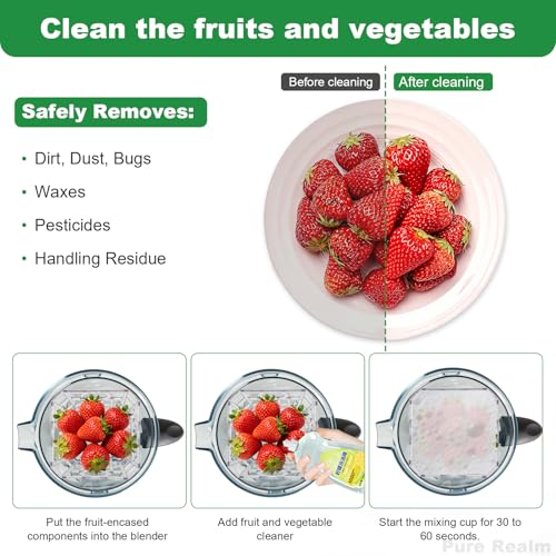 Image of Pure Realm Blender Attachment Fruit & Vegetable Washer Compatible with Vitamix Classic 5200, Ascent X2-X5, 5300, 48oz /64oz Containers & More，Not for Ninja or Low-Profile Vitamix Models，BPA-Free Tritan