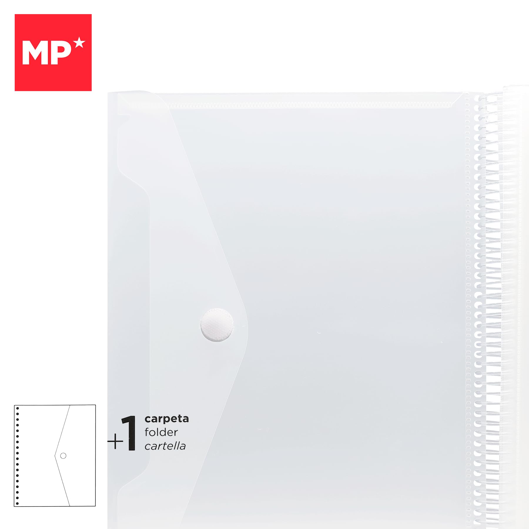 MP - Carpeta Clasificadora con Anillas, 80 Fundas A4 con Portada Personalizable